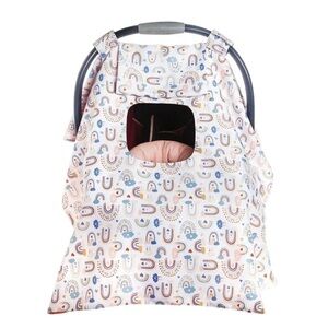 Monbebe Infant Girls Pink Rainbows Car Seat Cover/Canopy w/Window - VGUC!